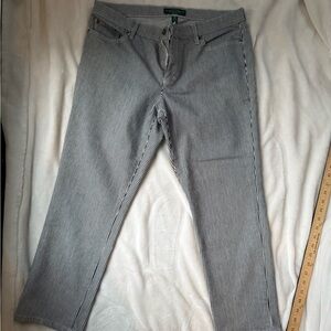 Lauren Ralph Lauren Black and White Striped Jeans